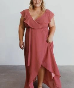 BB Custom Dresses Katya Ruffle Maxi Dress | Rosewood