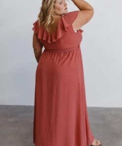 BB Custom Dresses Katya Ruffle Maxi Dress | Rosewood