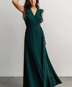 Soi Saya Wrap Maxi Dress | Hunter Green