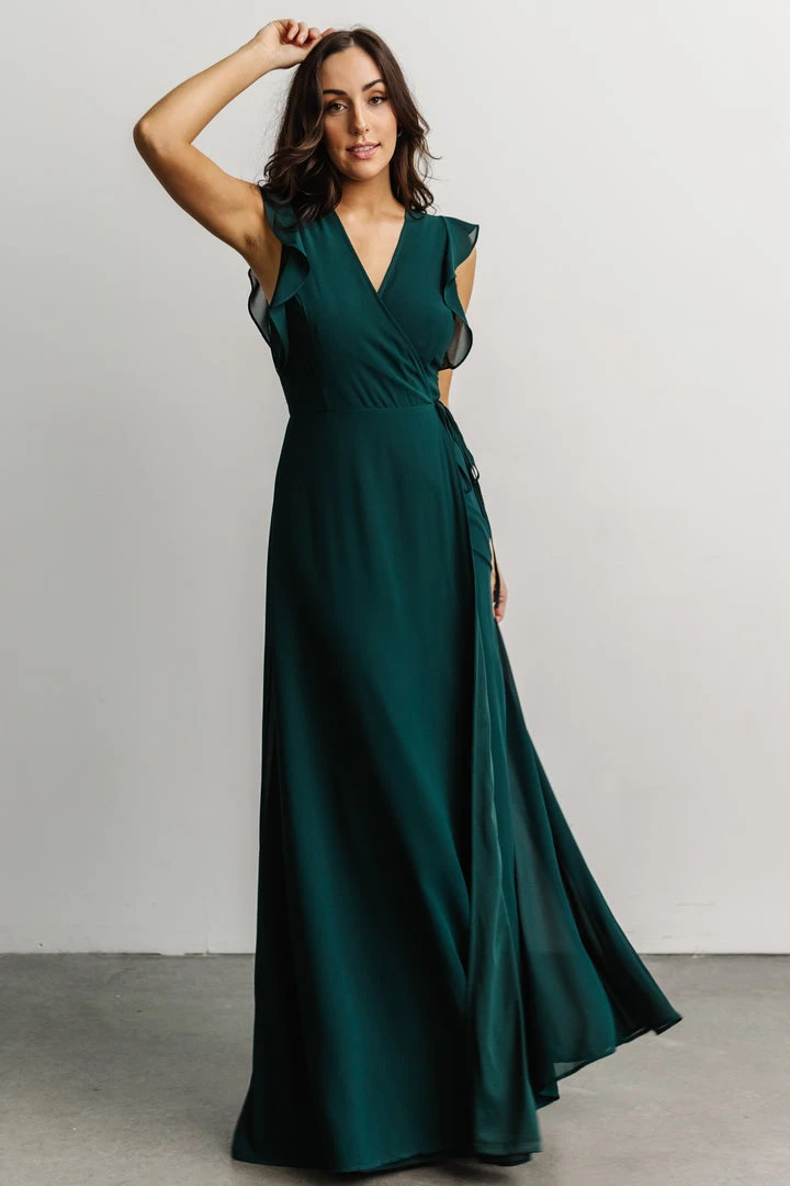 Soi Saya Wrap Maxi Dress | Hunter Green 2 Soi Saya Wrap Maxi Dress | Hunter Green