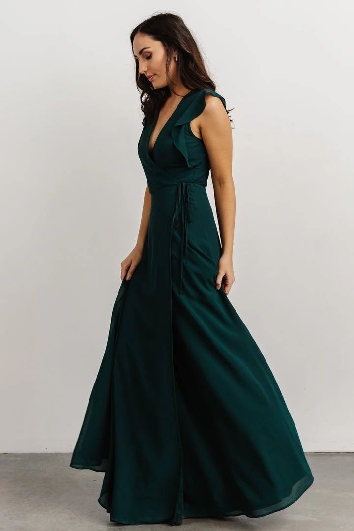 Soi Saya Wrap Maxi Dress | Hunter Green 3 Soi Saya Wrap Maxi Dress | Hunter Green