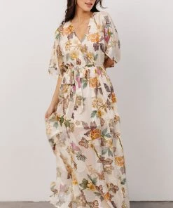 AK Corinth Maxi Dress | Jacquard Multi Floral Dresses