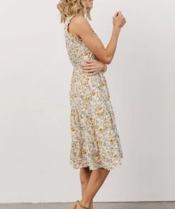 HAY Annie Ruffle Midi Dress | Yellow Floral 12 HAY Annie Ruffle Midi Dress | Yellow Floral