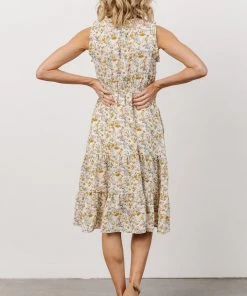 HAY Annie Ruffle Midi Dress | Yellow Floral 14 HAY Annie Ruffle Midi Dress | Yellow Floral