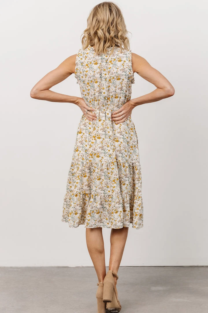 HAY Annie Ruffle Midi Dress | Yellow Floral 5 HAY Annie Ruffle Midi Dress | Yellow Floral