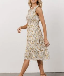 HAY Annie Ruffle Midi Dress | Yellow Floral 18 HAY Annie Ruffle Midi Dress | Yellow Floral