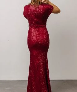 RR Dresses Vienna Sequin Maxi Dress | Burgundy 11 RR Dresses Vienna Sequin Maxi Dress | Burgundy