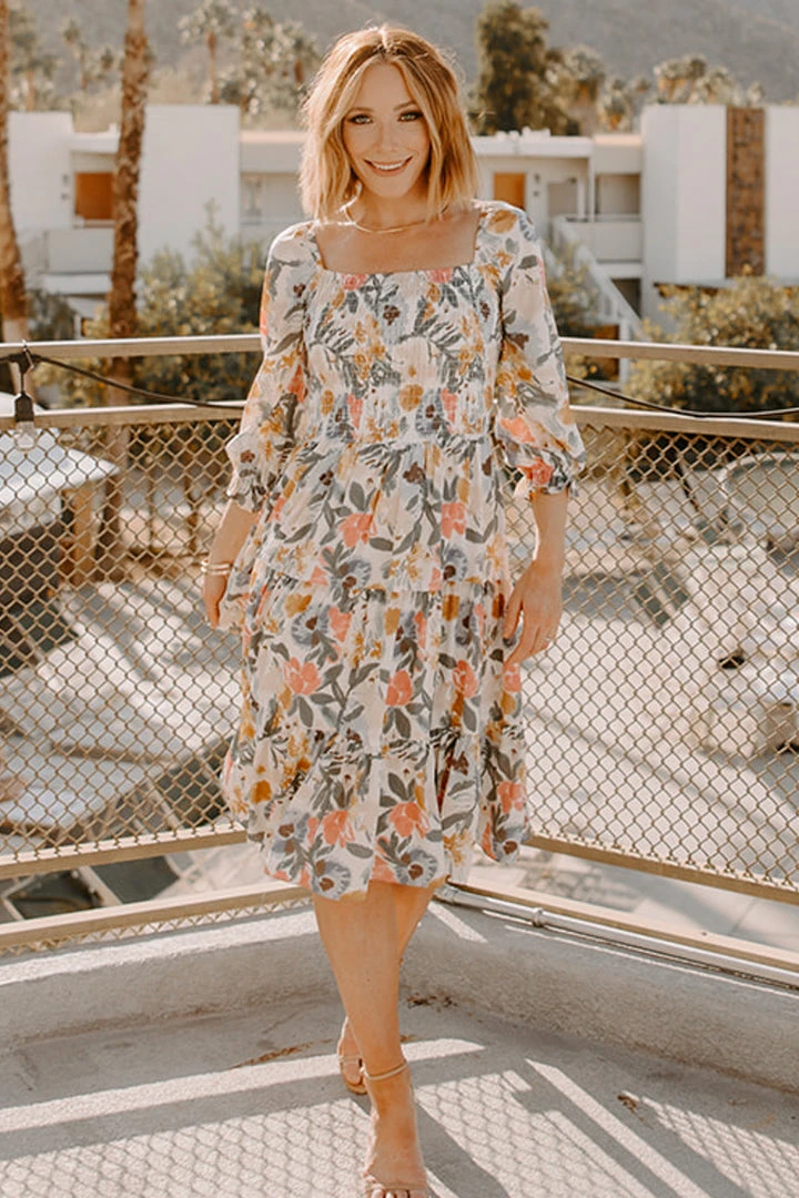 BB Custom Dresses Marta Smocked Midi Dress | Multi Floral 1 BB Custom Dresses Marta Smocked Midi Dress | Multi Floral