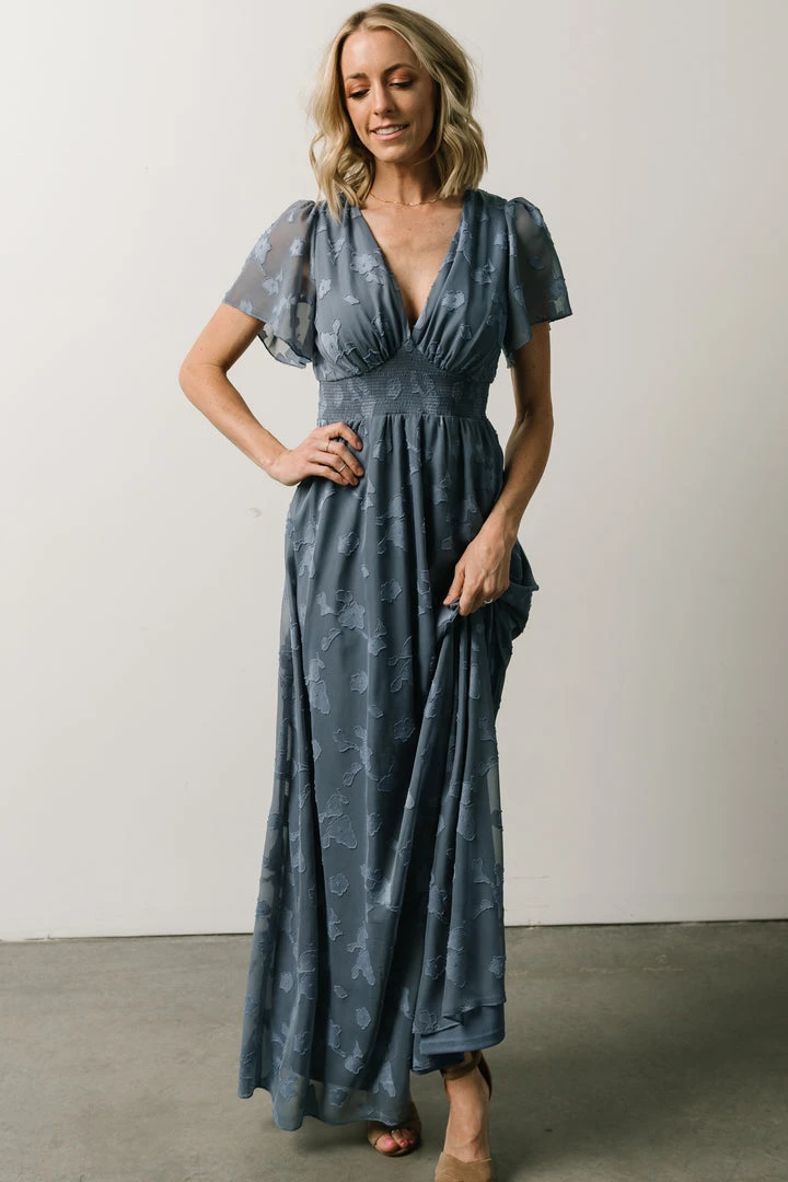 RR Dresses Evelyn Smocked Maxi Dress | Blue 3 RR Dresses Evelyn Smocked Maxi Dress | Blue