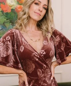 BB Custom Danielle Embossed Velvet Maxi Dress | Dusty Plum