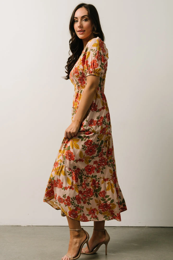 POL Dresses Madrid Smocked Dress | Multi Floral 4 POL Dresses Madrid Smocked Dress | Multi Floral