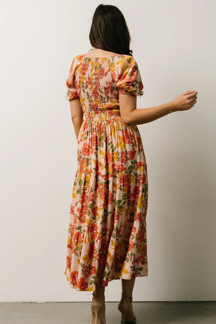 POL Dresses Madrid Smocked Dress | Multi Floral 3 POL Dresses Madrid Smocked Dress | Multi Floral