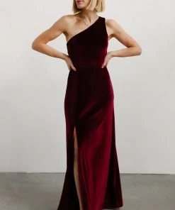 BB Custom Tatiana Velvet One Shoulder Maxi Dress | Merlot Dresses 19 BB Custom Tatiana Velvet One Shoulder Maxi Dress | Merlot Dresses