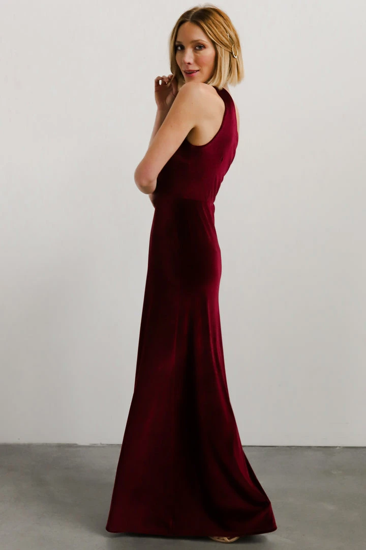 BB Custom Tatiana Velvet One Shoulder Maxi Dress | Merlot Dresses 10 BB Custom Tatiana Velvet One Shoulder Maxi Dress | Merlot Dresses
