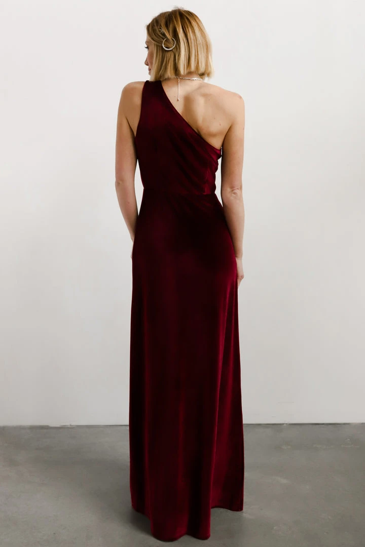 BB Custom Tatiana Velvet One Shoulder Maxi Dress | Merlot Dresses 11 BB Custom Tatiana Velvet One Shoulder Maxi Dress | Merlot Dresses