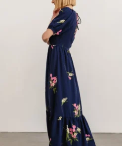 SL Abby Square Neck Maxi Dress | Navy Blue Floral 4 SL Abby Square Neck Maxi Dress | Navy Blue Floral