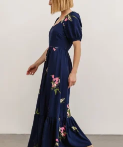 SL Abby Square Neck Maxi Dress | Navy Blue Floral 5 SL Abby Square Neck Maxi Dress | Navy Blue Floral