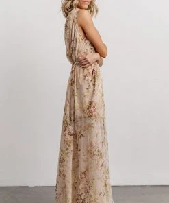 AK Adria Tank Maxi Dress | Tan Multi Floral