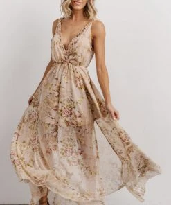 AK Adria Tank Maxi Dress | Tan Multi Floral