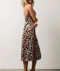 Agnes Slip Midi Dress | Black Multi Floral 11 Agnes Slip Midi Dress | Black Multi Floral