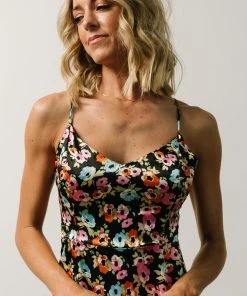 Agnes Slip Midi Dress | Black Multi Floral 14 Agnes Slip Midi Dress | Black Multi Floral