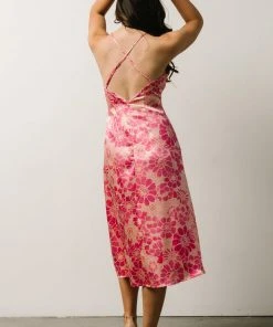 Agnes Slip Midi Dress | Pink Floral