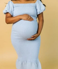 RR Dresses Alana Smocked Midi Dress | Blue