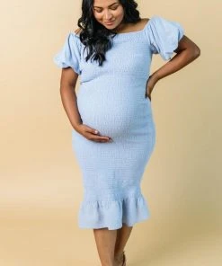 RR Dresses Alana Smocked Midi Dress | Blue