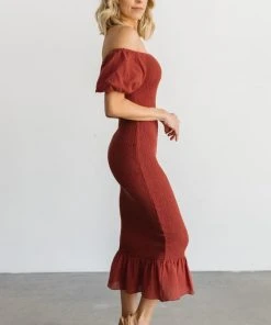 RR Alana Smocked Midi Dress | Clay Dresses