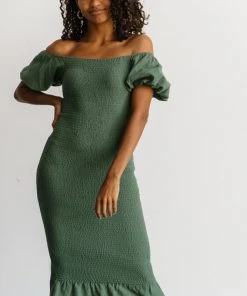 RR Dresses Alana Smocked Midi Dress | Green 12 RR Dresses Alana Smocked Midi Dress | Green