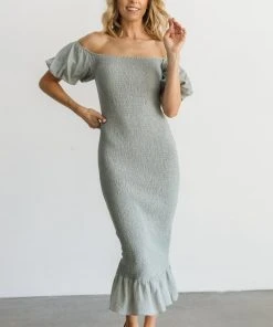 RR Alana Smocked Midi Dress | Sage Dresses