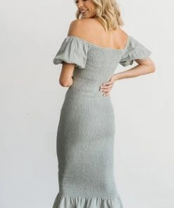 RR Alana Smocked Midi Dress | Sage Dresses