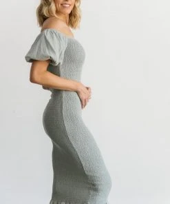 RR Alana Smocked Midi Dress | Sage Dresses