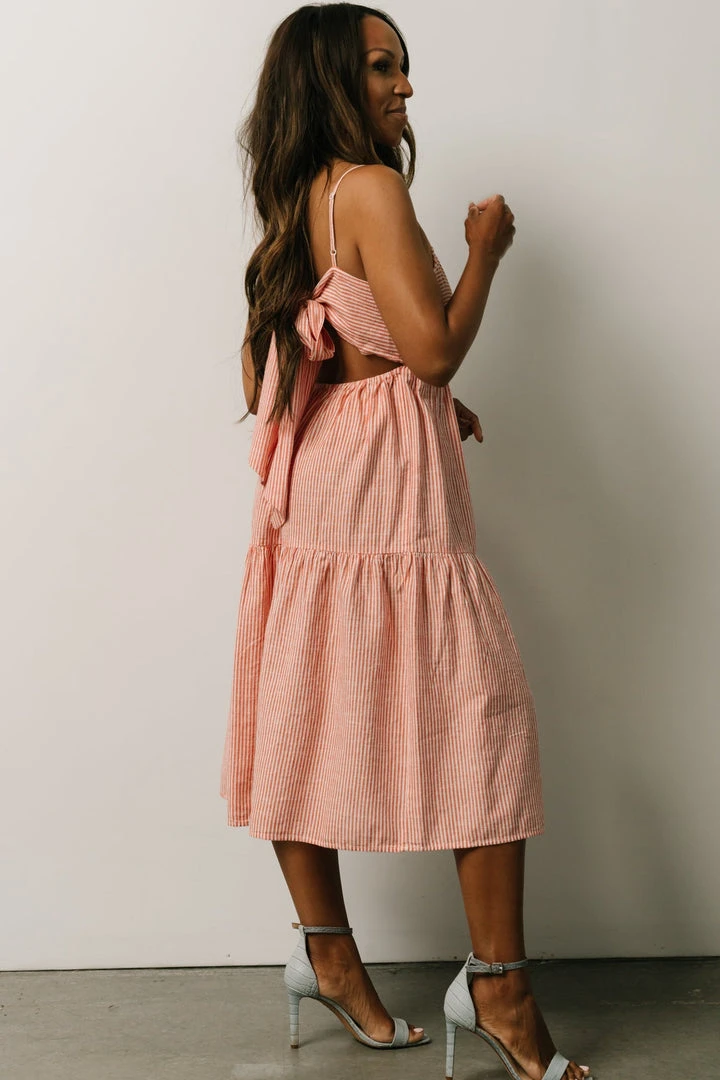 BS Dresses Alaska Open Tie Back Midi Dress | Clay 4 BS Dresses Alaska Open Tie Back Midi Dress | Clay