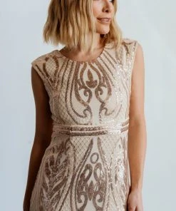 RR Alessia Sequin Gown | Champagne Dresses