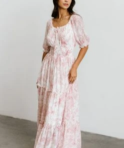 BB Custom Alice Smocked Maxi Dress | Berry Print Dresses