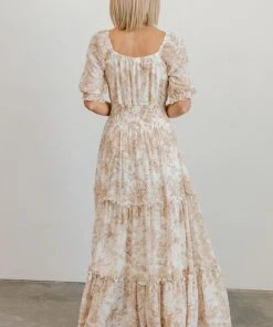 BB Custom Alice Smocked Maxi Dress | Taupe Print 14 BB Custom Alice Smocked Maxi Dress | Taupe Print