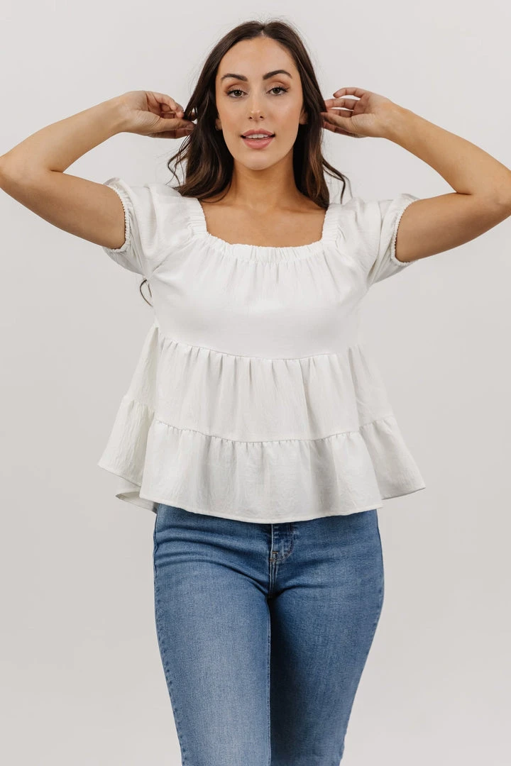 GIL Alina Tiered Top | White 2 GIL Alina Tiered Top | White