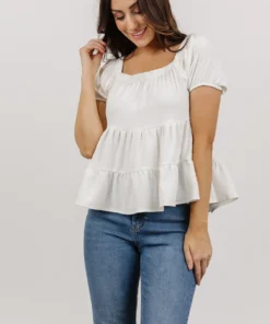 GIL Alina Tiered Top | White 6 GIL Alina Tiered Top | White