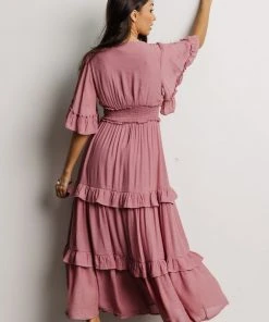 FT Alta Tiered Maxi Dress | Dusty Mauve Dresses