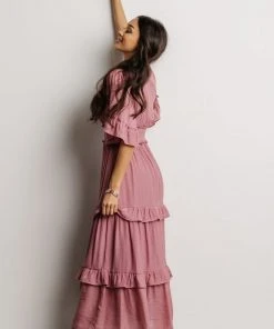 FT Alta Tiered Maxi Dress | Dusty Mauve Dresses