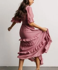FT Alta Tiered Maxi Dress | Dusty Mauve Dresses