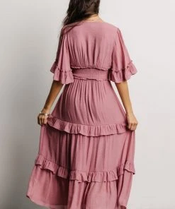 FT Alta Tiered Maxi Dress | Dusty Mauve Dresses