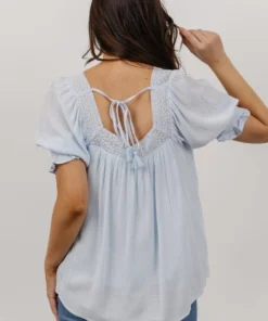 IL Alyssa Back Tie Top | Powder Blue