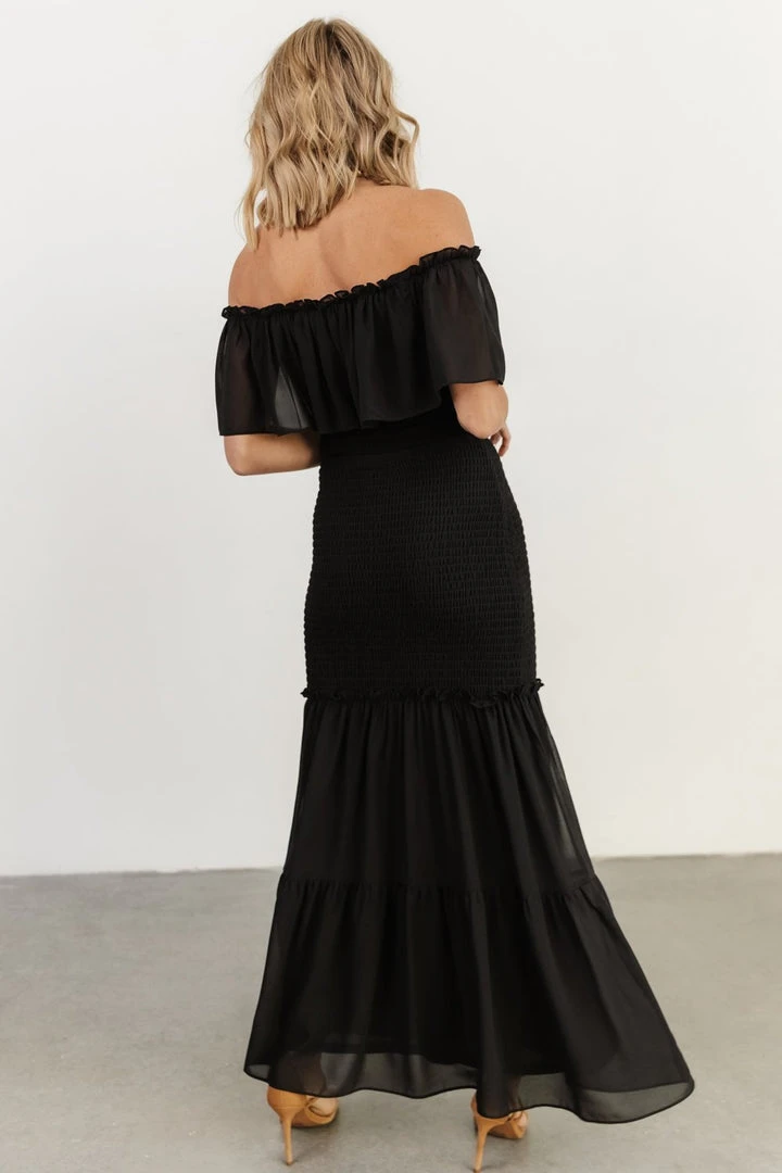 JH Amalfi Smocked Maxi Dress | Black JH Amalfi Smocked Maxi Dress | Black