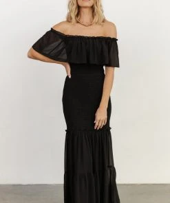 JH Amalfi Smocked Maxi Dress | Black
