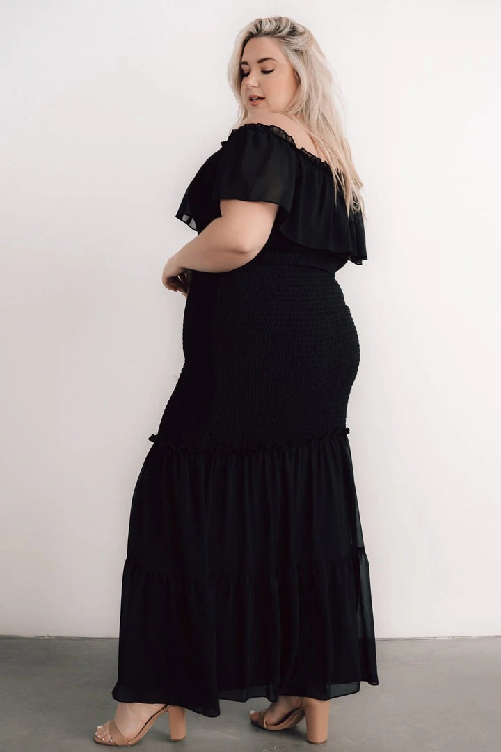 JH Amalfi Smocked Maxi Dress | Black JH Amalfi Smocked Maxi Dress | Black