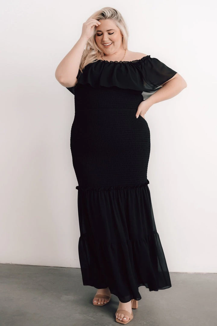 JH Amalfi Smocked Maxi Dress | Black JH Amalfi Smocked Maxi Dress | Black