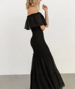 JH Amalfi Smocked Maxi Dress | Black 7 JH Amalfi Smocked Maxi Dress | Black