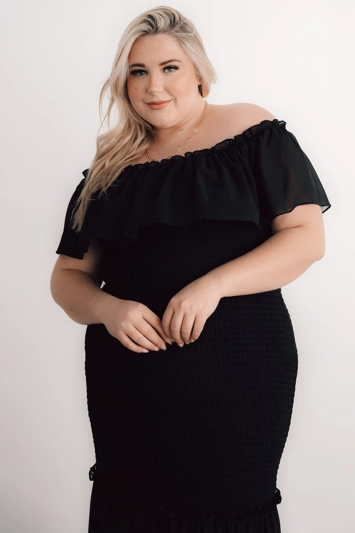 JH Amalfi Smocked Maxi Dress | Black JH Amalfi Smocked Maxi Dress | Black